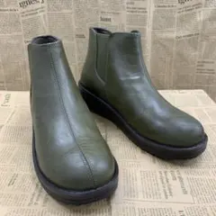 新品★23.0cm★レディース★撥水 軽量 幅広ショートブーツ 緑 9782