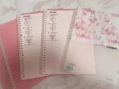 Campus ピンク花柄スパイラルノート 5冊セット