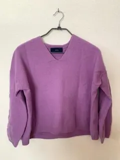 SHIPS パープル Vネックセーター 長袖