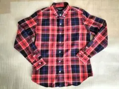 ジムフレックス　ネルシャツ　サイズ14　レッド✕ネイビー　長袖