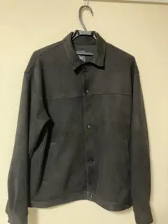 ナノユニバース スエード風シャツジャケット 黒