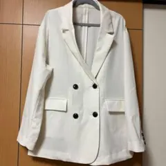 RAGEBLUE ホワイト ダブルブレスト テーラードジャケット F