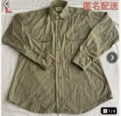 L　シャツ　長袖　ミリタリー　メンズ　カーキ　匿名配送