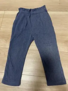 猫耳ポケット付きデニム風長ズボン