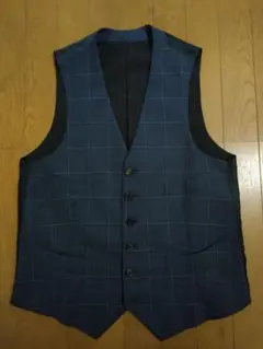 【美品】ロロ・ピアーナ ネイビー チェック柄 ベスト