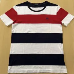 バーバリーブラックレーベル　メンズTシャツ　ボーダー柄　Mサイズ　ホースロゴ