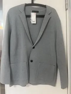 新品 UNIQLO ストレッチミラノリブジャケット グレー M