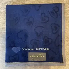 YURIE NITANI ネイビー ハート柄 ハンカチのサムネイル