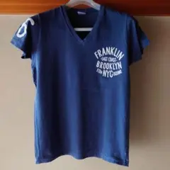FRANKLIN & MARSHALL Vネック Tシャツ ネイビーのサムネイル
