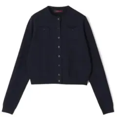 CABaN コットンカシミヤ クルーネックカーディガン　ネイビー