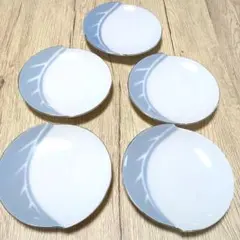 銘々皿揃 中皿 取り分け皿 5枚セット 金彩 有田焼 昭和レトロ