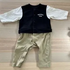 GU ロンパース・カバーオール 80cm 黒・白・ベージュ