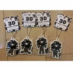 【4点コンプリート】黒ミャクミャク 3Dラバーマスコットキーホルダー 関西万博