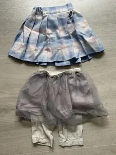 女の子120 まとめ売り　サイズ プリーツスカートとチュチュスカートセット