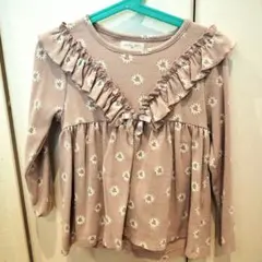 ルルアミ　loulou ami 120 花柄フリルトップス　長袖Tシャツ