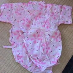 花柄ピンク甚平 80