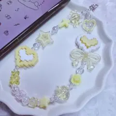 黄色*韓国*Y2K*じゃらじゃら*ハンドメイド イエロー ハート 星 ストラップ