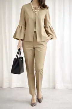 Mila Owen フレアタックスリーブジャケット×パンツ セットアップ M