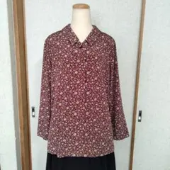 新品未使用　ミセス向き　花柄長袖シャツ　Ｌサイズ　定価17900円の品