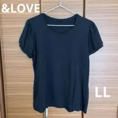 &LOVE パフスリーブTシャツ ブラック