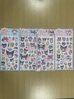 可愛いぷくぷくシール4枚セット クロミ マイメロ