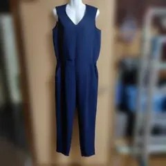 GU ネイビー サロペット　オールインワン　Vネック　 XL