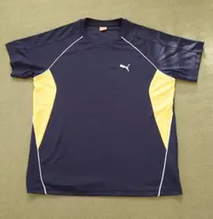 PUMA プーマ Tシャツ ネイビー×イエロー