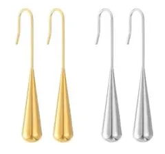 ☆人気☆ ドロップピアス シルバーゴールド 金 売れ筋 雫 サージカルステンレス