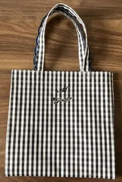 新品】elu. エル フルールトート ギンガムチェック ブラック×ネイビー