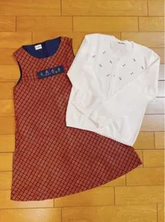 【値下げ】ファミリア　familiar ワンピース　カーディガン　セット