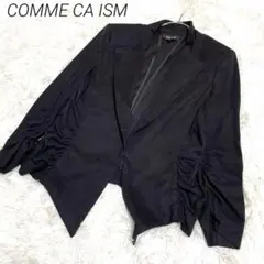 COMME CA ISM ノーカラージャケット M 黒 スウェード風　フォーマル