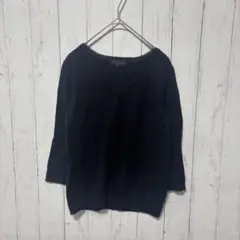 極上の肌触り✨K.T キヨコタカセ アルパカ混 Vネックニット 上品ブラック 9