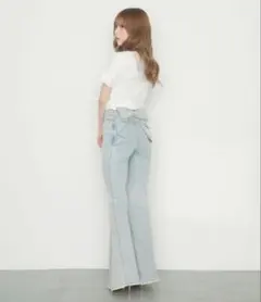 titty&Co. バックリボンデニムパンツ フレアデニム sサイズのサムネイル