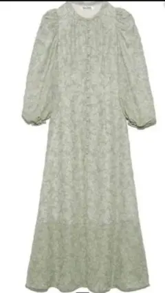 スナイデル ハイネック ヘムフレア プリント ワンピース