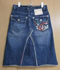 ANTGAUGE 刺繍デザイン デニムスカート Lサイズ