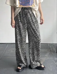 SHEIN FRIFUL ワイドパンツ イージーパンツ レオパード柄 XL
