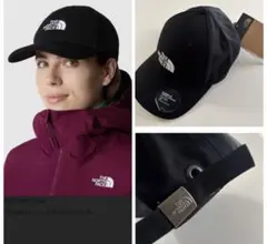 新品　THE NORTH FACE サイズ調整可能　キャップ　ロゴ刺繍　ブラック