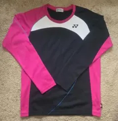 YONEX 長袖ウォームアップウェア ピンク/ブラック Lサイズ