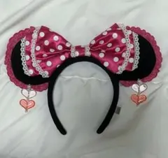 【レア】【廃盤】ミニー ピンク ドット イヤリング リボン ハートカチューシャ