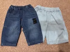 ユニクロ　futatuta ハーフパンツ　2枚セット デニム ストライプ　110
