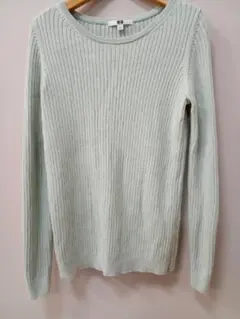 UNIQLO　ユニクロ　コットンカシミヤリブセーター　薄緑　Lサイズ