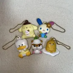 サンリオ ぺたんこマスコット teamいえろー ガチャガチャ キーホルダー