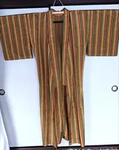 古手の黄八丈 丈131.5cm男性用袷着物　0912R19r