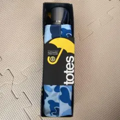 totes 自動開閉 折り畳み傘 ミニ 50cm カモフラブルー