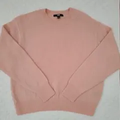 UNIQLO プレミアムラムクルーネックセーター ピンク M