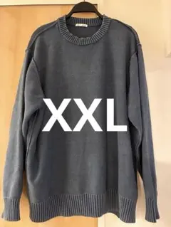 GU ウォッシュドクルーネックセーター ブルー XXLのサムネイル