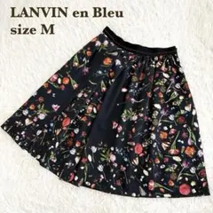 美品LANVIN en Bleuランバンオンブルー フレアスカート 花柄 黒Mのサムネイル