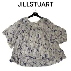 【希少】ジルスチュアート　チュニック　ブルー花柄　シアー感　ふわっと感