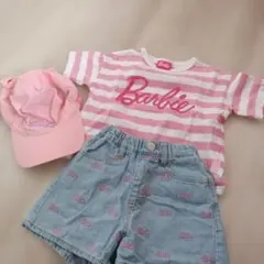 Barbie 半袖Tシャツ　バービー　ショーパン　デニム　キャップ　バースデイのサムネイル