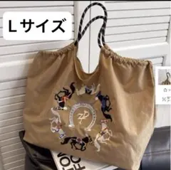 刺繍エコバッグ　トートバッグ　L 馬　肩掛け　旅行バッグ